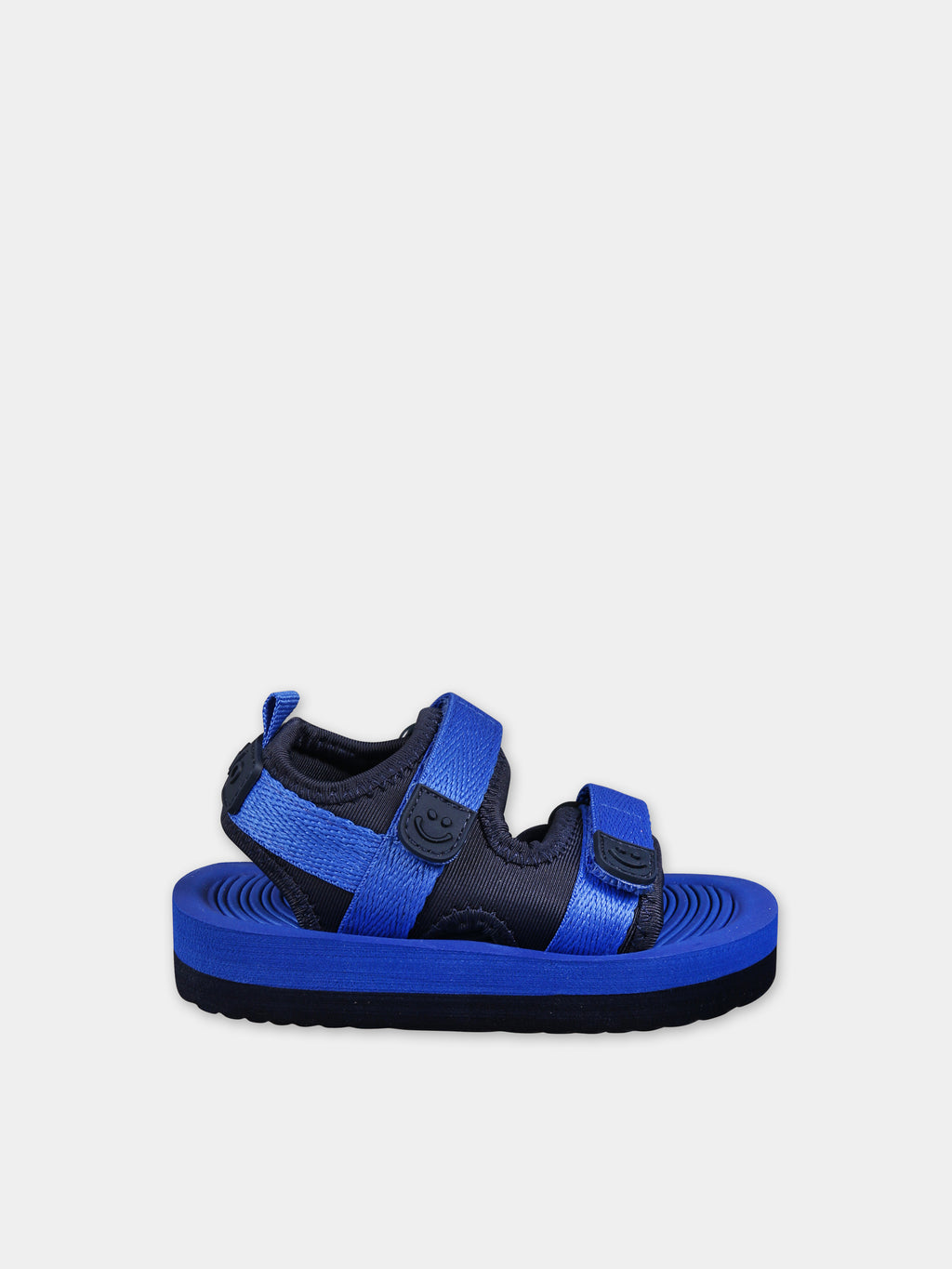 Blue sandals for baby boy with logo